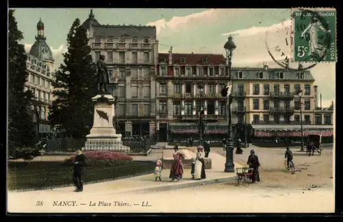 AK Nancy, La Place Thiers