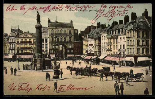 AK Lille, La Grand` Place, côté gauche