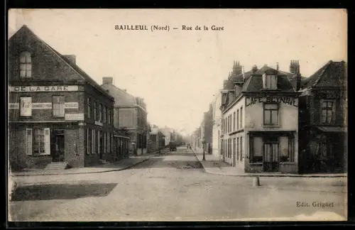 AK Bailleul /Nord, Rue de la Gare