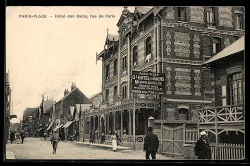 AK Paris-Plage, Hôtel des Bains, rue de Paris