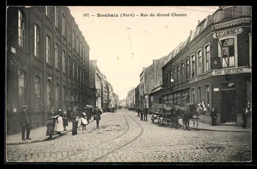 AK Roubaix /Nord, Rue du Grand Chemin