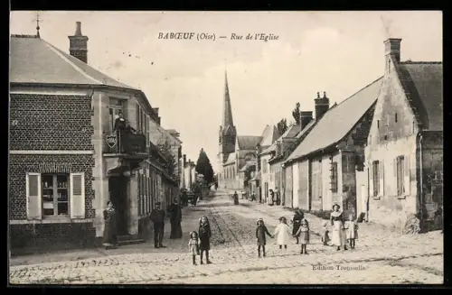AK Baboeuf /Oise, Rue de l`Eglise