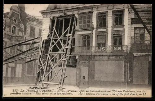 AK Arras, Premiers effets du bombardement