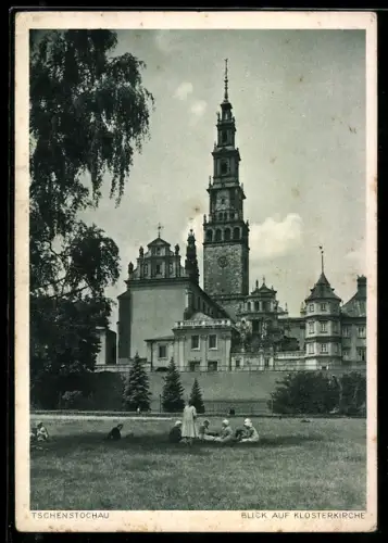 AK Tschenstochau, Blick auf Klosterkirche