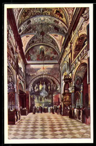 AK Czestochowa, Innenansicht der Klosterkirche Jasna Góra