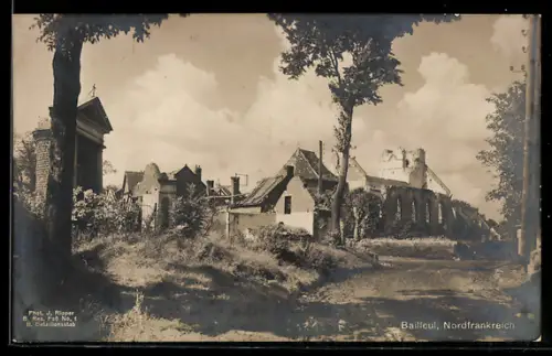 AK Bailloul, Zerstörte Häuser im Ort