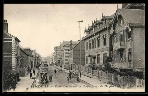 AK Berck-Hille, Ecole Communale de Garcons, rue de l`Impératrice