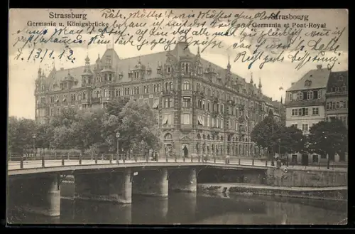 AK Strassburg, Germania u. Königsbrücke