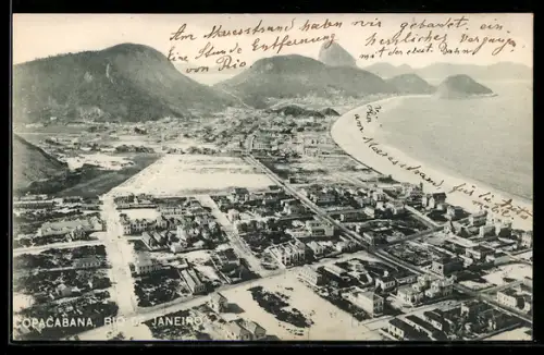 AK Copacabana, Rio de Janeiro, Blick auf Strand