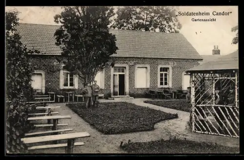 AK Candor, Soldatenheim, Gartenansicht