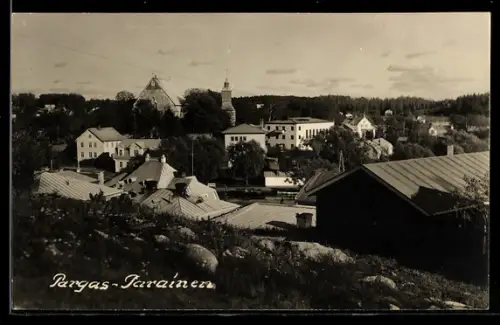 AK Pargas, Ortsansicht mit Kirche