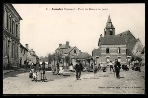 AK Candas /Somme, Place du Bureau de Poste