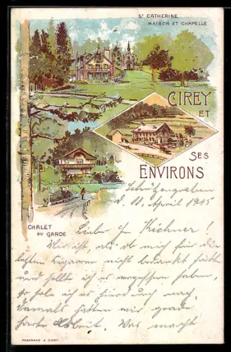 Künstler-AK Cirey, St Catherine Maison et Chapelle