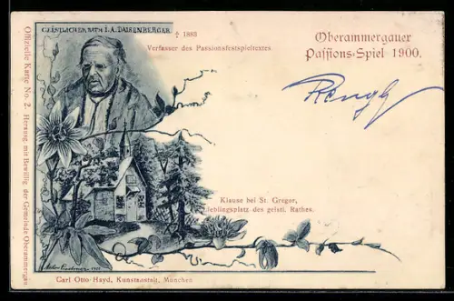 AK Oberammergau, Passionsspiele 1900, Klause bei St. Gregor