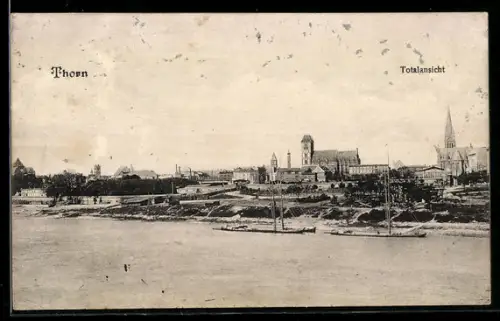 AK Thorn, Panoramablick auf die Stadt