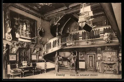 AK Danzig, Rathaus-Diele