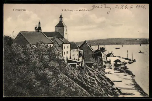 AK Graudenz, Schlossberg am Weichselufer