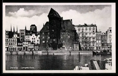 AK Danzig, Langebrücke und Krantor