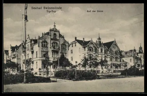 AK Swinemünde, Hotel Tip-Top und Auf der Düne