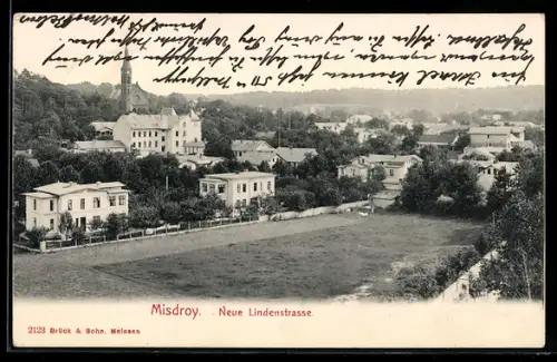 AK Misdroy, Neue Lindenstrasse mit Wohnhäusern