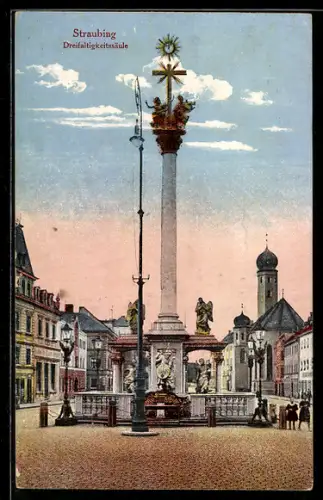 AK Straubing, Dreifaltigkeitssäule im Ort