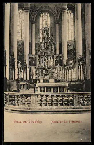 AK Straubing, Hochaltar der Stiftskirche