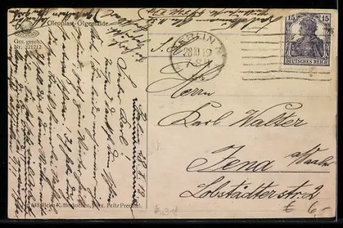 Ölgemälde-Imitations-AK Beim Kaffeekochen