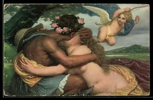 Künstler-AK Stengel & Co. Nr.29119: Liebesrausch durch einen Pfeil von Amor