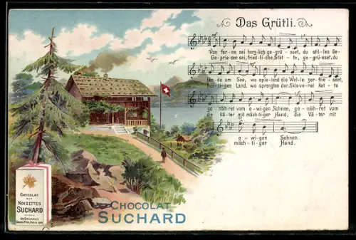AK Reklame für Chocolat Suchard, Lied Das Grütli