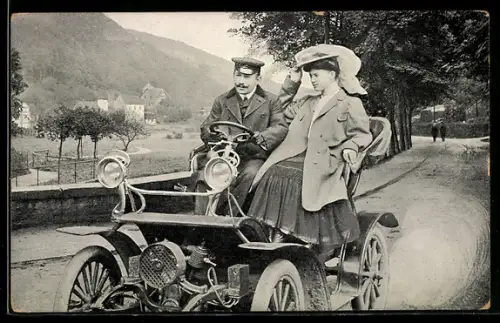 AK Sonntagsausfahrt im Automobil