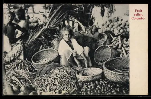 AK Colombo, Fruit seller, Obstverkäuferin