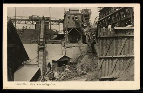 AK Oberschlesien, Grube, Einspülen des Versatzgutes