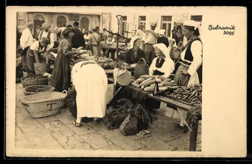 AK Dubrovnik, Marktfrauen mit Körben