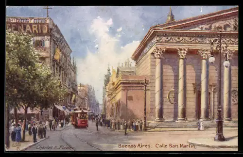 Künstler-AK Charles F. Flower: Buenos Aires, Calle San Martin