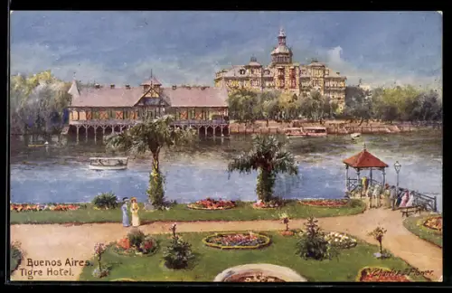 Künstler-AK Buenos Aires, Tigre Hotel