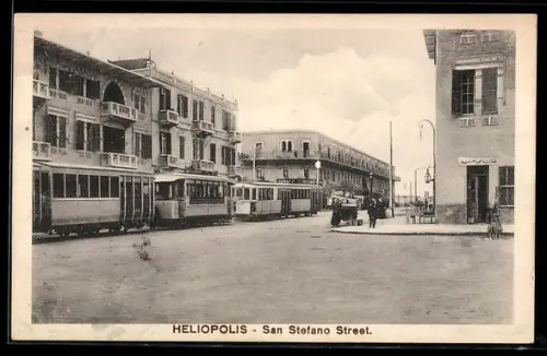 AK Heliopolis, San Stefano Street, Strassenbahn
