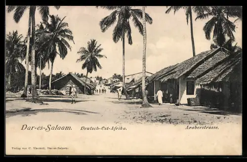 AK Dar-es-Salaam, Deutsch-Ost-Afrika, Araberstrasse, Kolonialismus