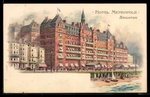 Lithographie Brighton, Hotel Metropole