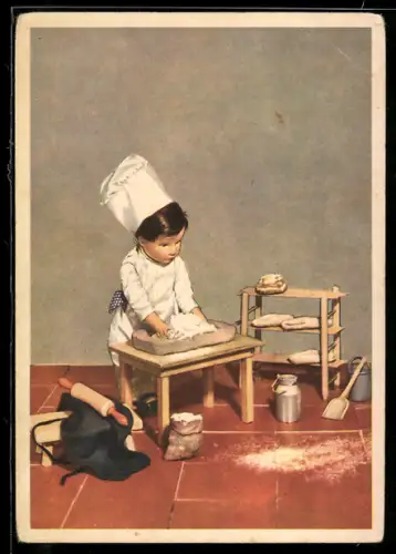 AK Käthe-Kruse-Puppen, Kleiner Konditor, Bäcker