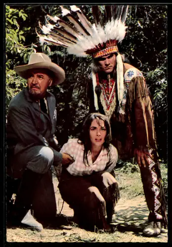 AK Der Schatz im Silbersee, Karin Dor und Jan Sid, Gleichzeitig können Patterson & der grosse Wolf Ellen befreien...