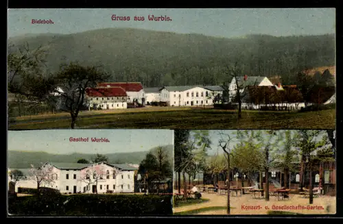 AK Wurbis, Städt. Gasthof, Totalansicht mit Bieleboh