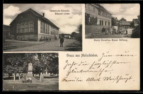 AK Molschleben, Gemeinde-Schenke von Eduard Linke, Maria Dorothea Braun Stiftung