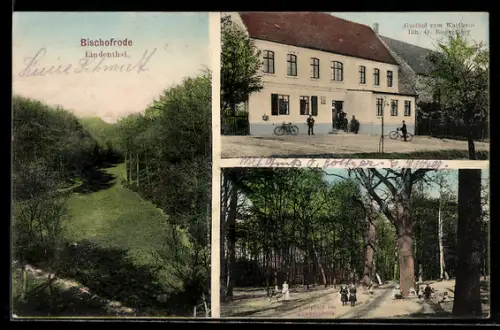 AK Bischofrode / Lindenthal, Gasthof zum Waldhaus & Spielplatz im Junkernholz
