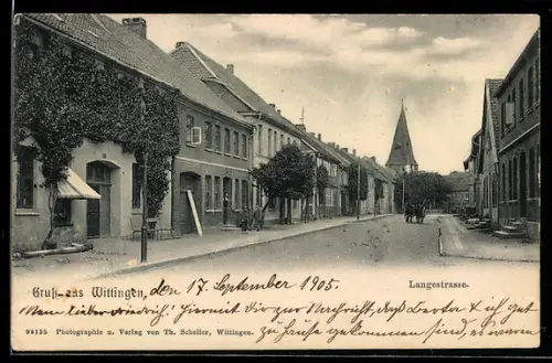AK Wittingen, Blick in die Langestrasse mit Wohngebäuden