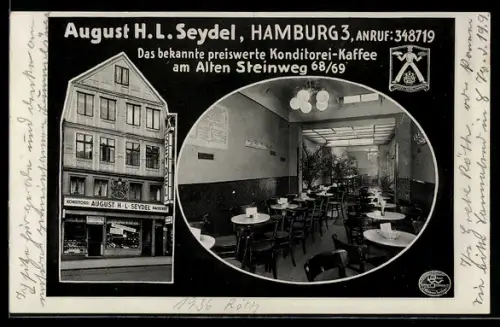 AK Hamburg-Neustadt, Bäckerei, August H. L. Seydel, Alter Steinweg 68 /69