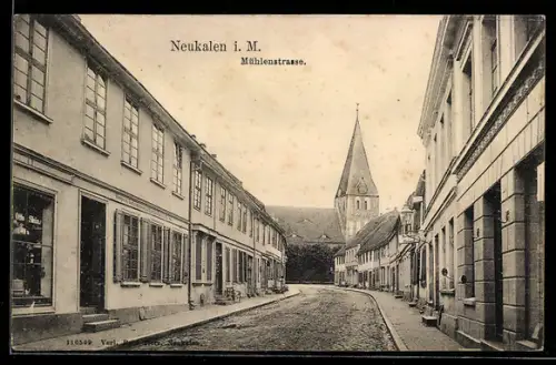 AK Neukalen i. M., Einblick in die Mühlenstrasse
