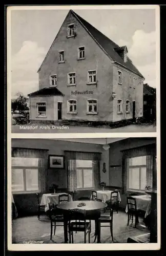 AK Marsdorf, Gasthaus v. H. Opitz, Innenansicht