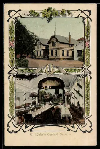 AK Schulau, W. Köhlers Gasthof, Innenansicht