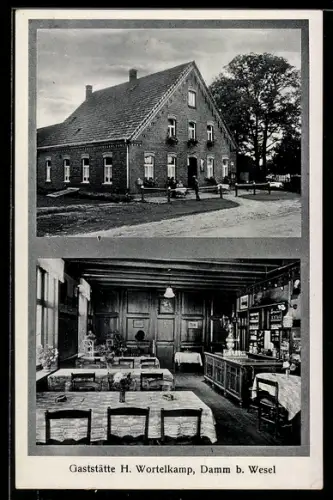 AK Damm, Gaststätte H. Wortelkamp, Speisezimmer