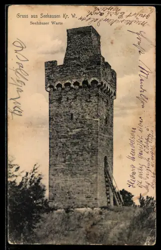 AK Seehausen /W., Blick auf die Seehäuser Warte